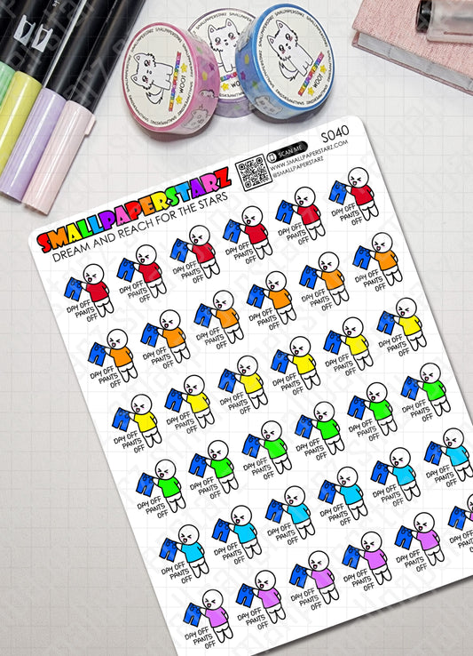 S040 - Day Off, Pants Off! Sticker Sheet