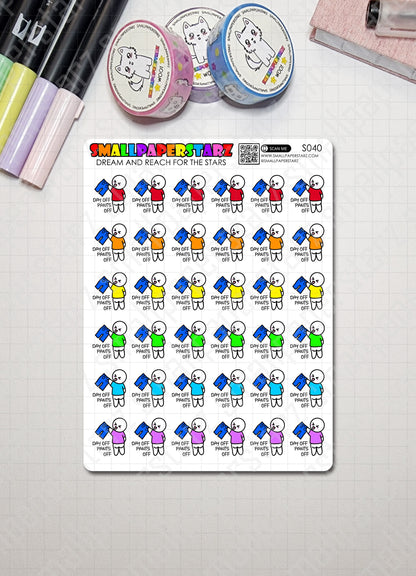 S040 - Day Off, Pants Off! Sticker Sheet