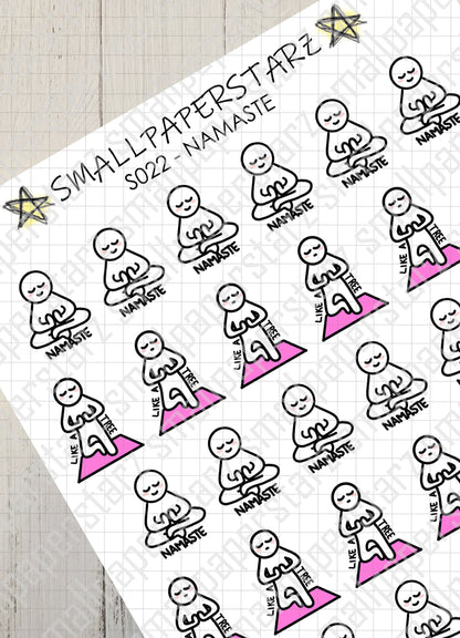 S022 - Namaste / Yoga Exercise Sticker Sheet