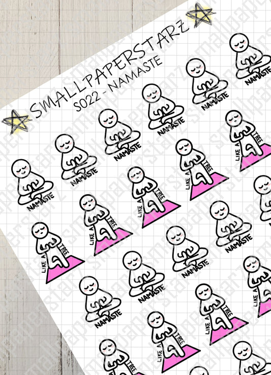 S022 - Namaste / Yoga Exercise Sticker Sheet