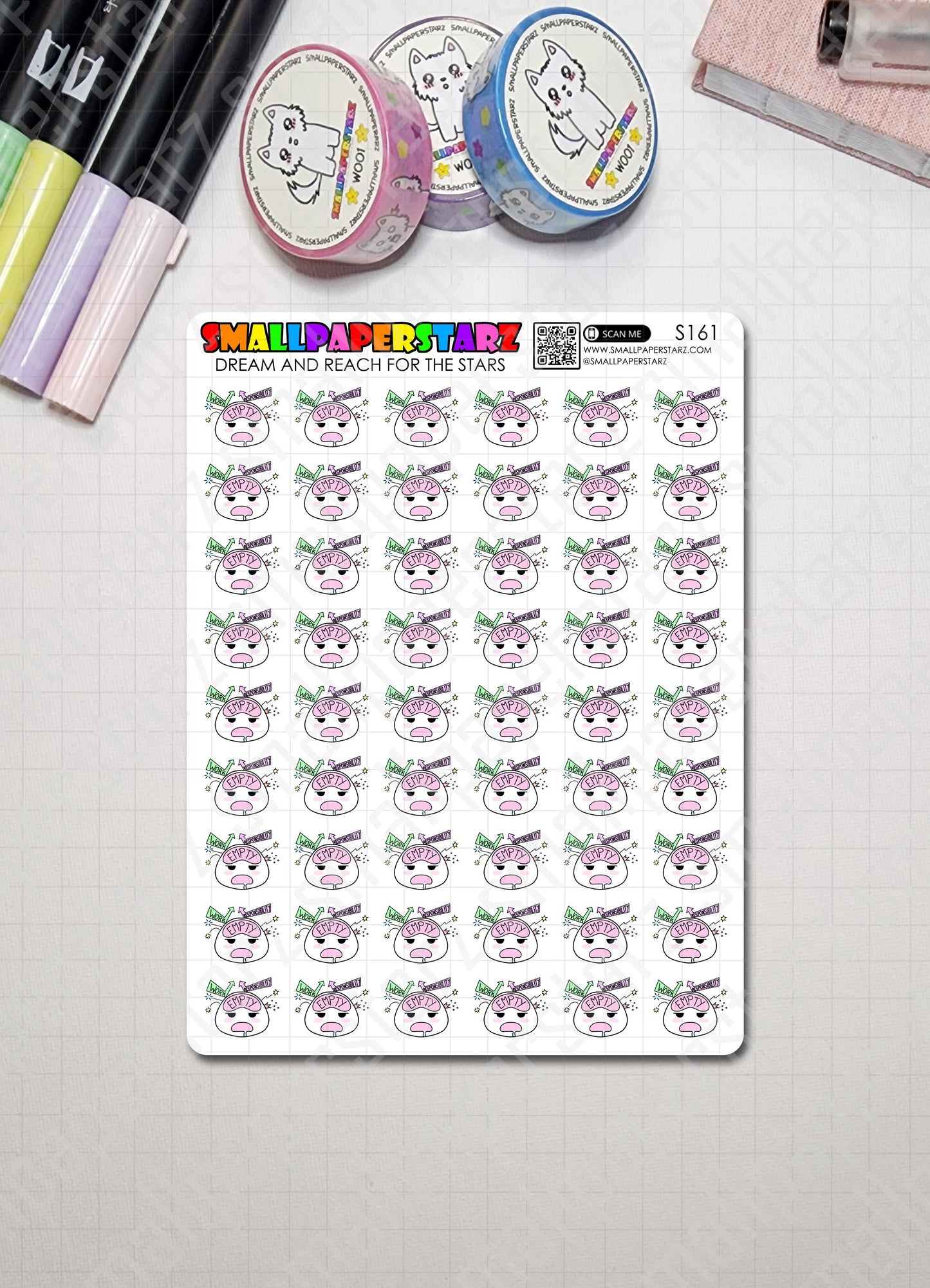 S161 - Burntout and Brainless Mini-Me Sticker Sheet