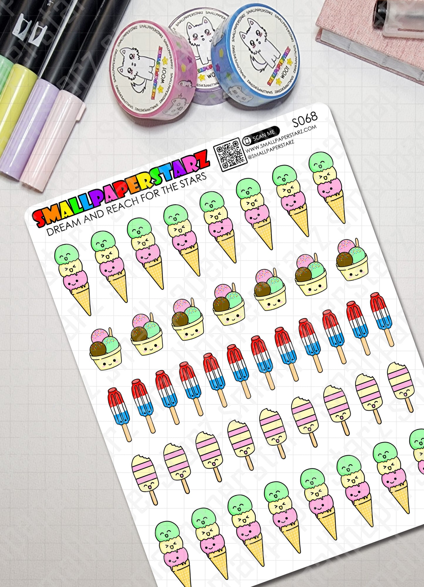 S068 - Ice Cream Cuties Sticker Sheet