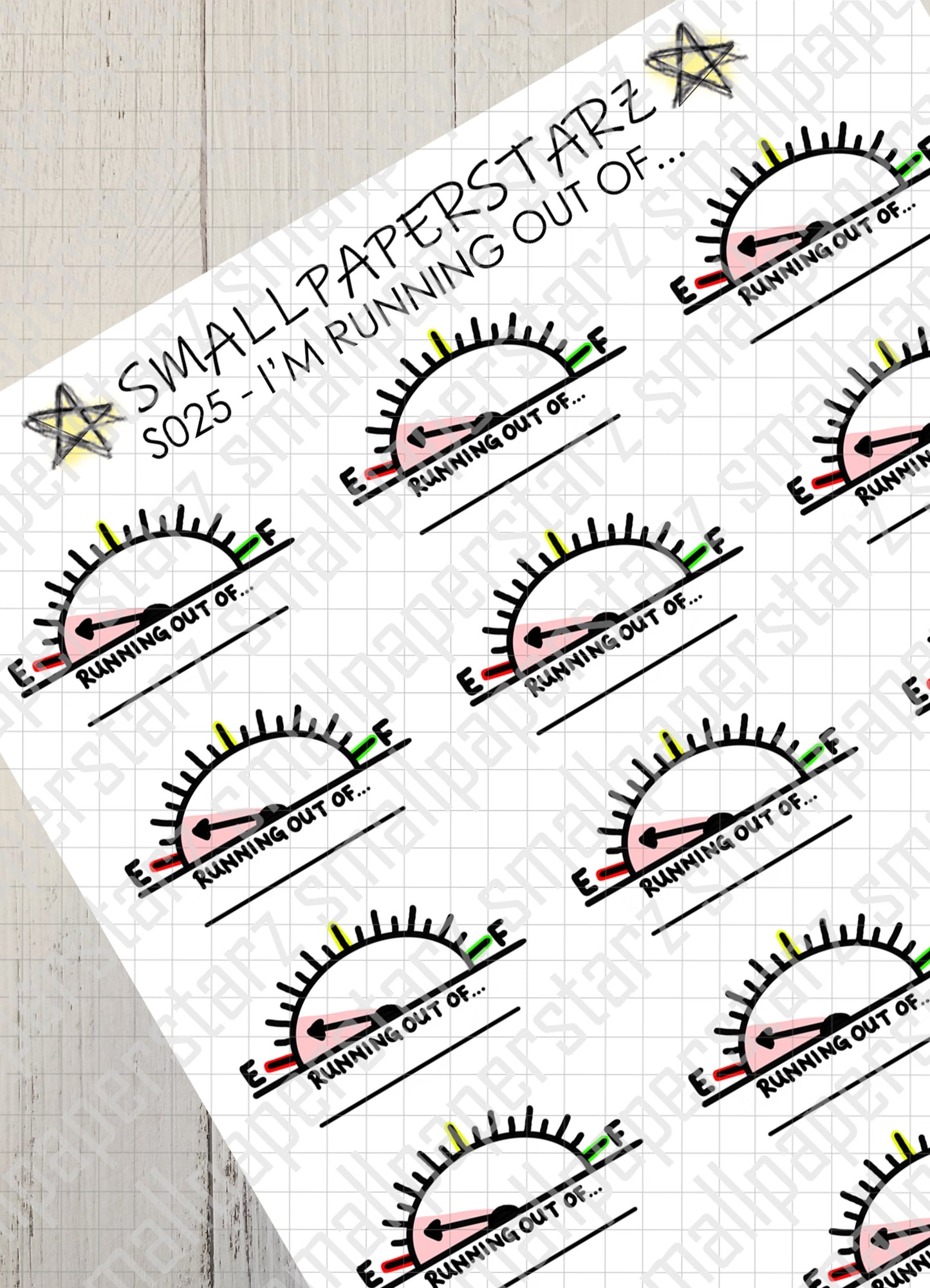 S025 - Running Out Of... Sticker Sheet