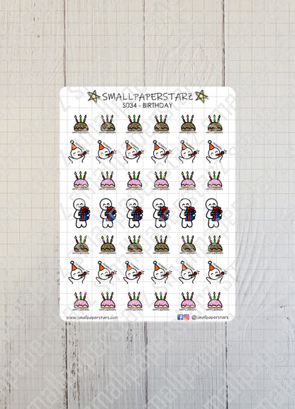 S034 - Birthday Party Sticker Sheet