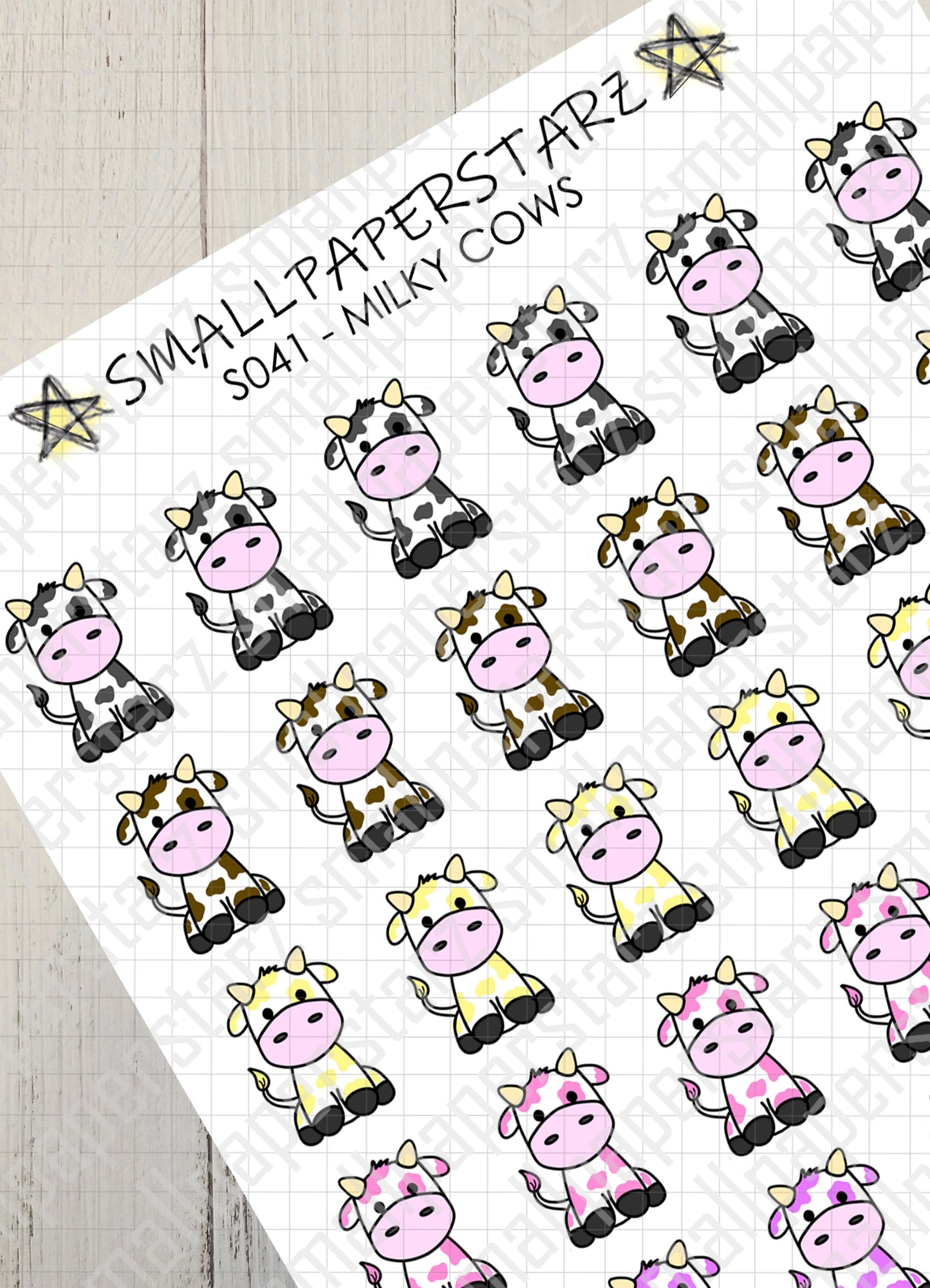 S041 - Milky Cows Sticker Sheet