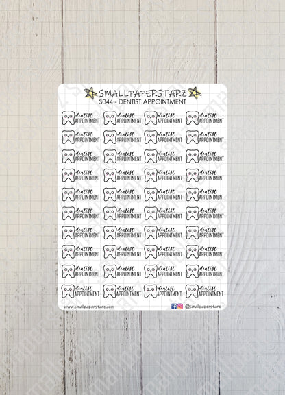 S044 - Dentist Appointment Sticker Sheet