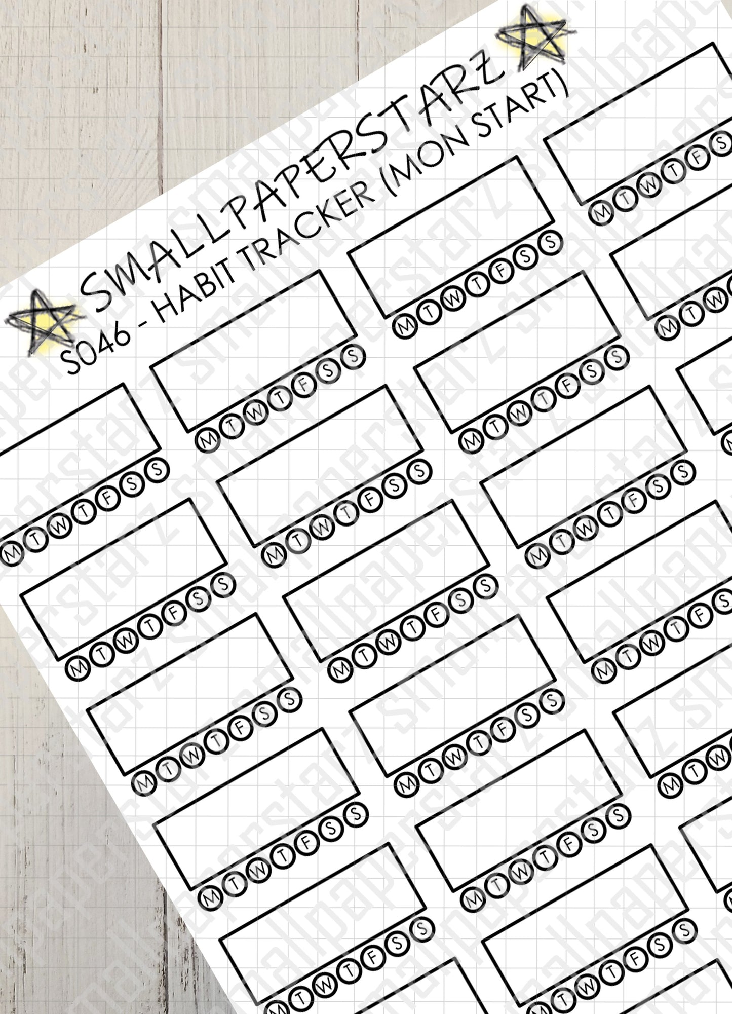 S046 - Habit Tracker (Monday Start) Sticker Sheet