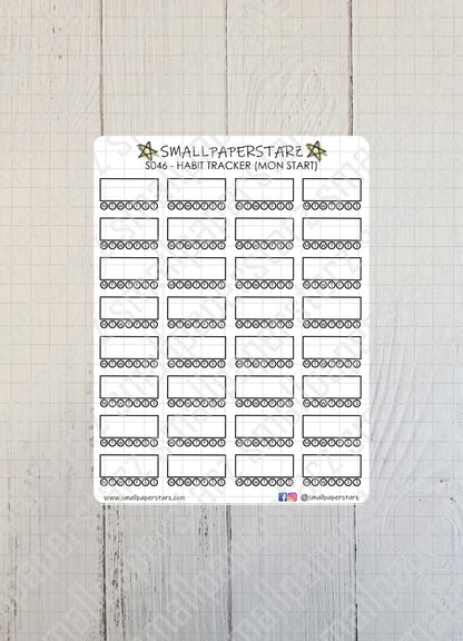 S046 - Habit Tracker (Monday Start) Sticker Sheet
