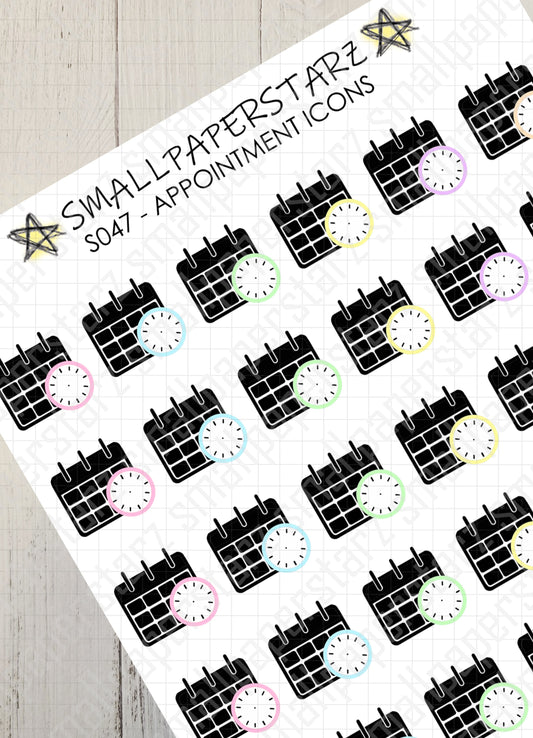 S047 - Appointment Icons Sticker Sheet