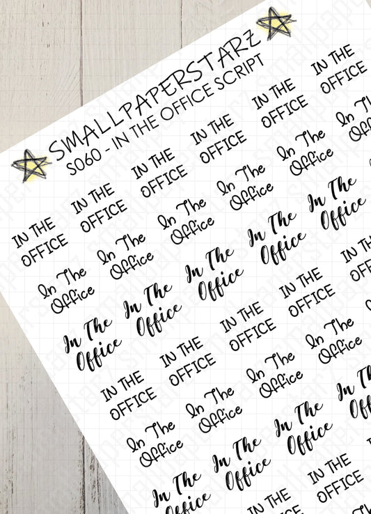 S060 - In The Office Script Sticker Sheet