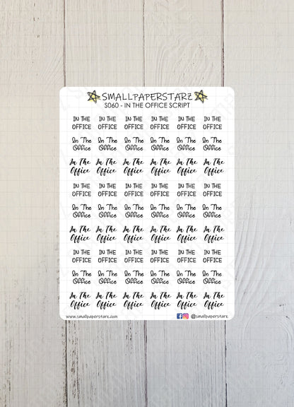 S060 - In The Office Script Sticker Sheet