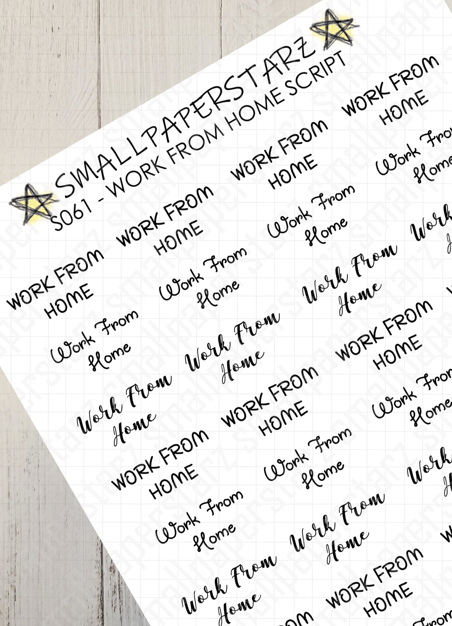 S061 - Working From Home Script Sticker Sheet