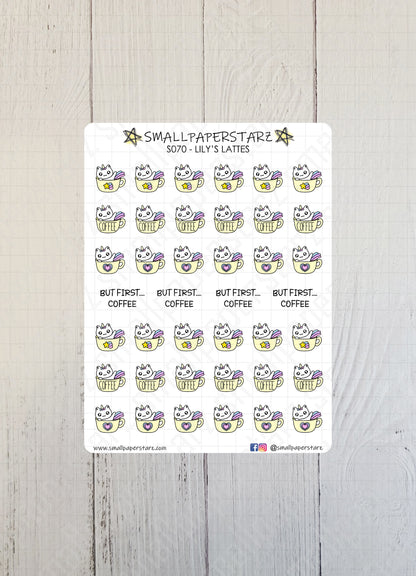 S070 - Lily's Lattes Sticker Sheet