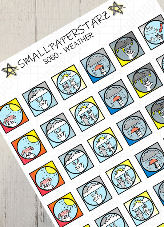 S080 - Lola & Gary Weather Icons Sticker Sheet
