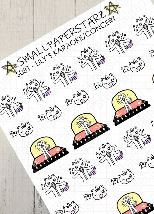 S081 - Lily's Karaoke/Concert Sticker Sheet