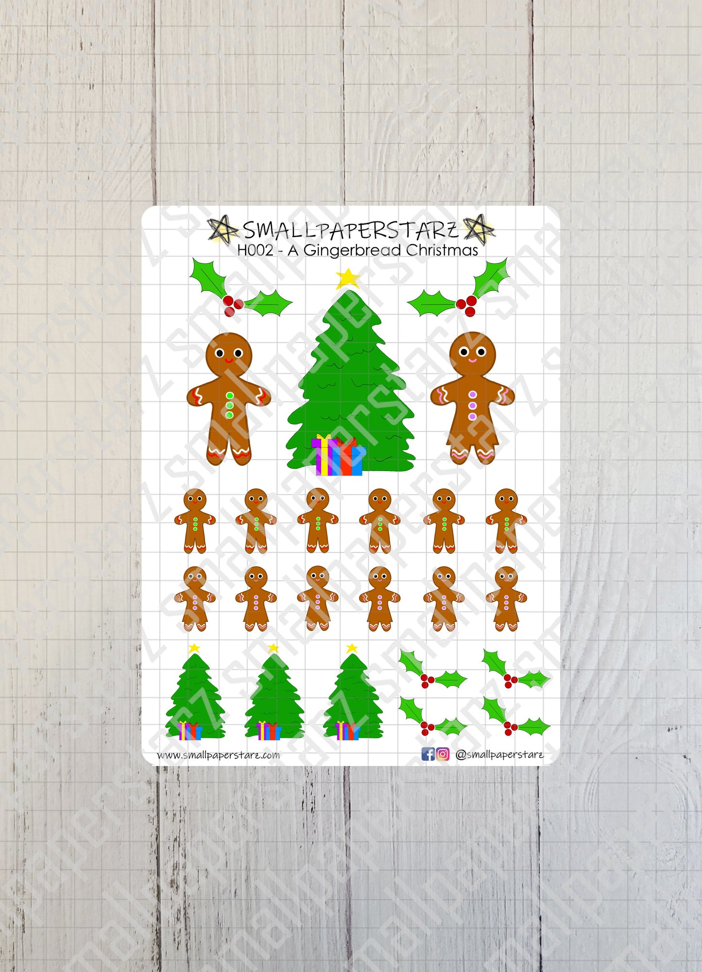 H002 - A Gingerbread Christmas Holiday Sticker Sheet