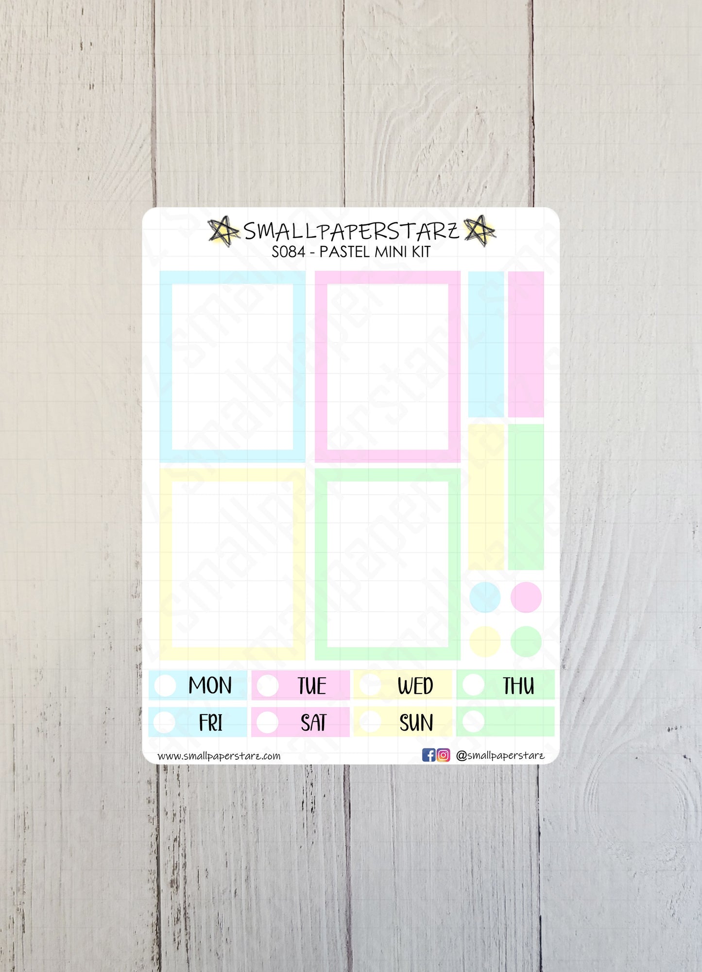 S084 - Pastel Mini Functional Kit Sticker Sheet
