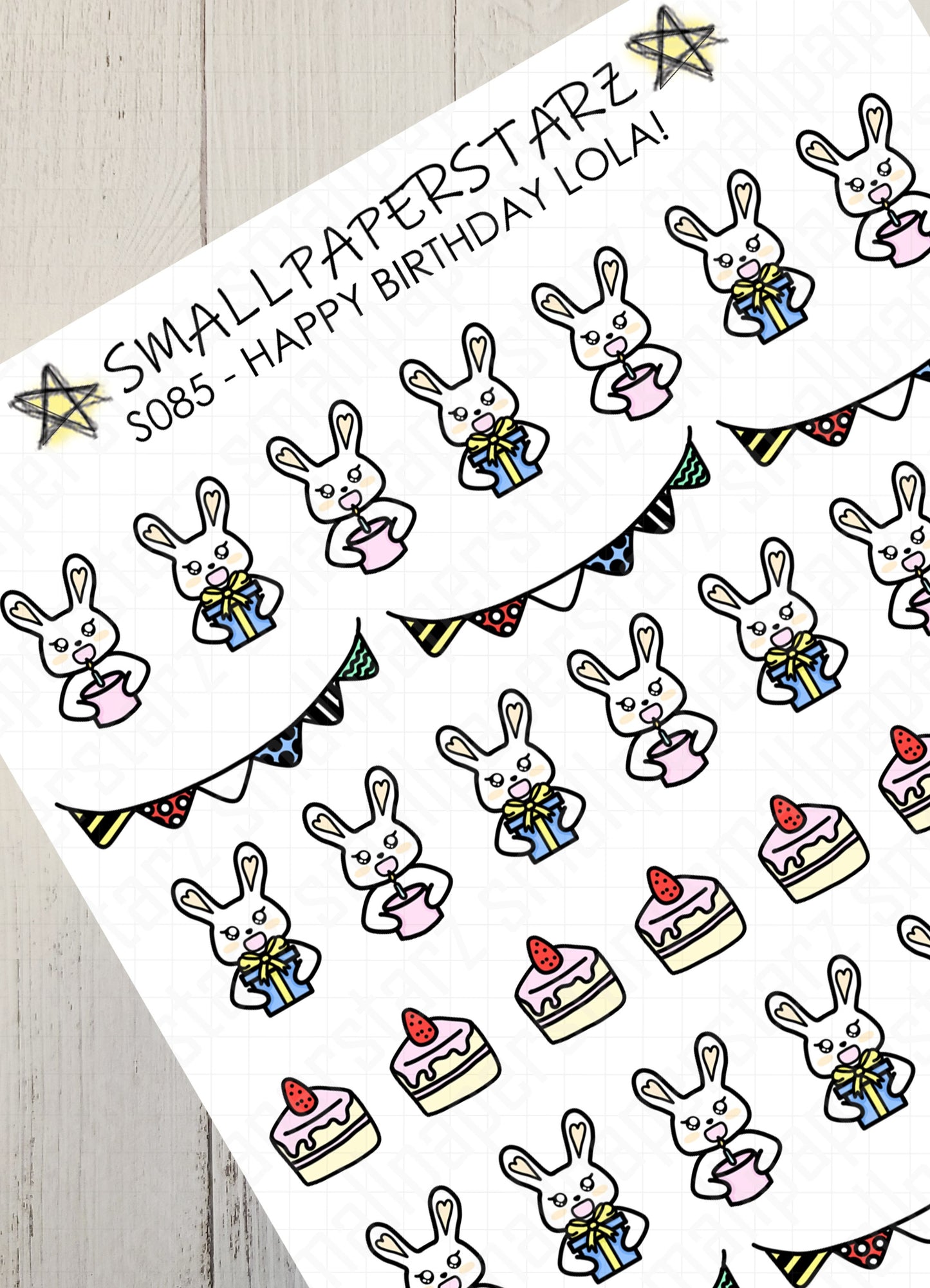 S085 - Happy Birthday Lola! Sticker Sheet