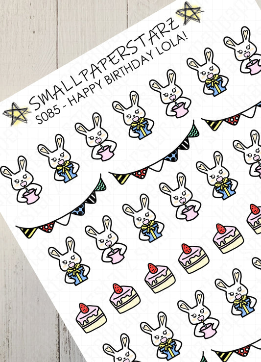 S085 - Happy Birthday Lola! Sticker Sheet