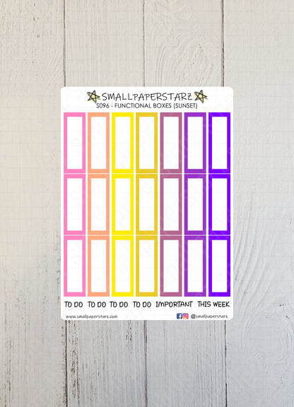 S096 - Tropical Sunset Theme Functional Boxes