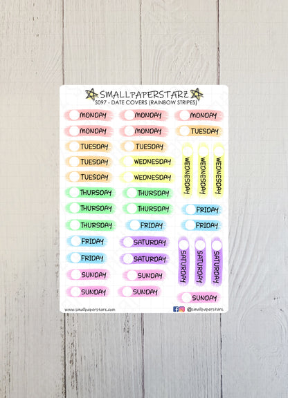 S097 - Rainbow Stripe Weekly/Monthly Date Covers