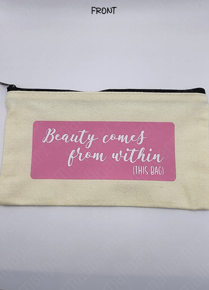 P002 - Beauty Within Pouch Pencil Case Make-up Bag Sticker Storage