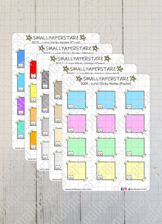 S009-S013 - Luna Sticky Notes Sticker Sheet (Multiple Options)