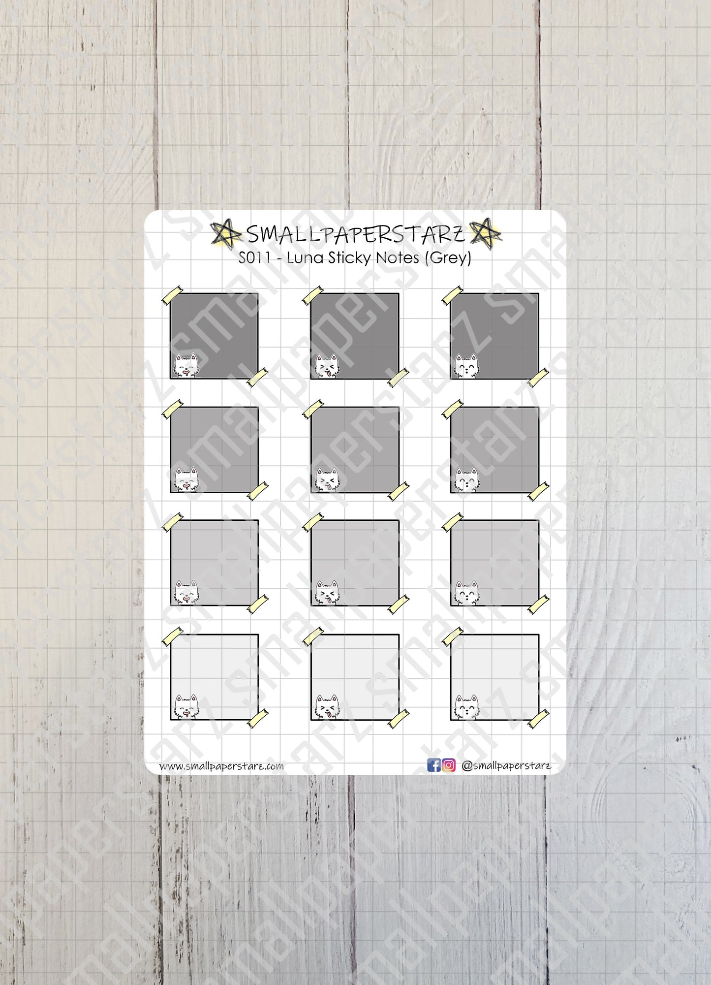 S009-S013 - Luna Sticky Notes Sticker Sheet (Multiple Options)
