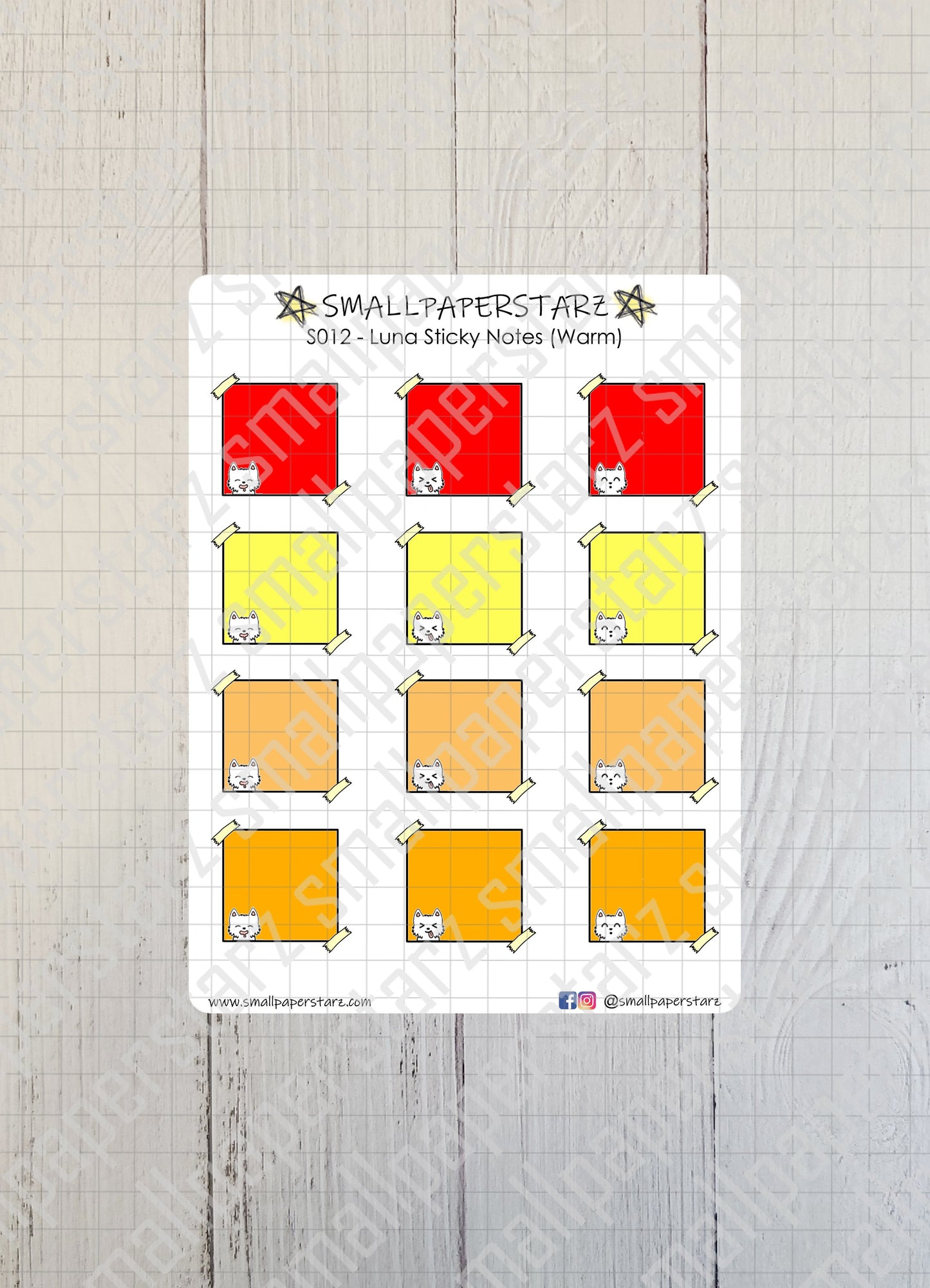 S009-S013 - Luna Sticky Notes Sticker Sheet (Multiple Options)