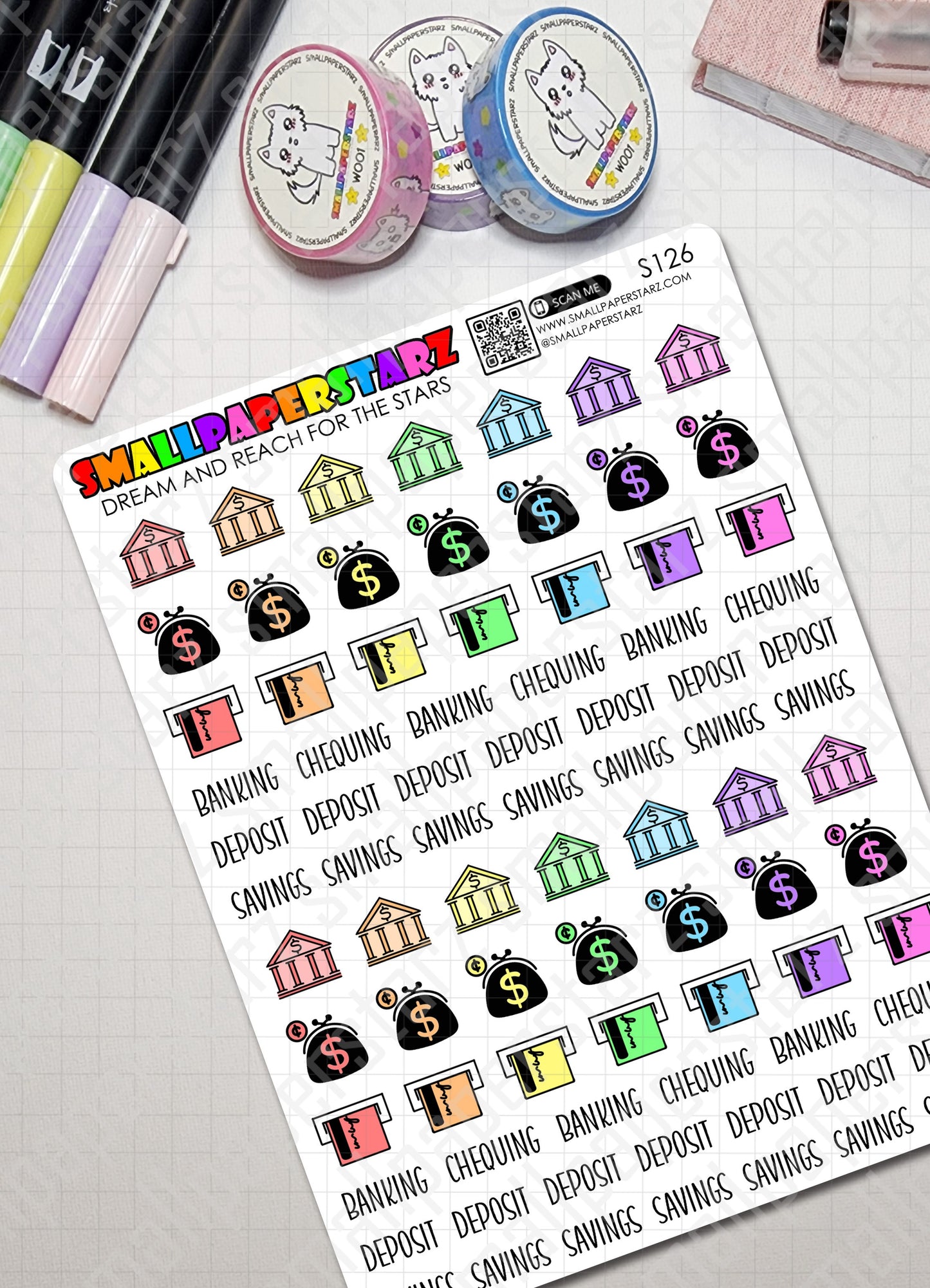 S126 - Banking / Savings / Money Sticker Sheet