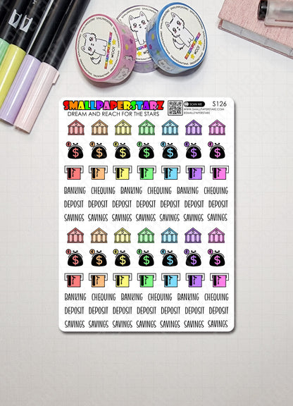 S126 - Banking / Savings / Money Sticker Sheet