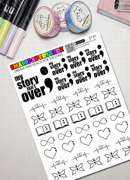 S131 - My Story Isn't Over Mental Health / Wellness Sticker Sheet