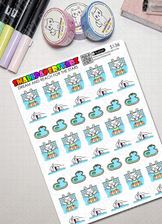 S136 - Lola Swimming Pool Day Sticker Sheet