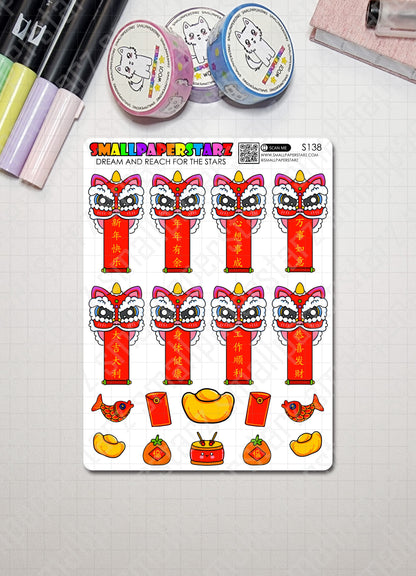 S138 - Chinese New Year / Lunar New Year Greetings 2023 Sticker Sheet