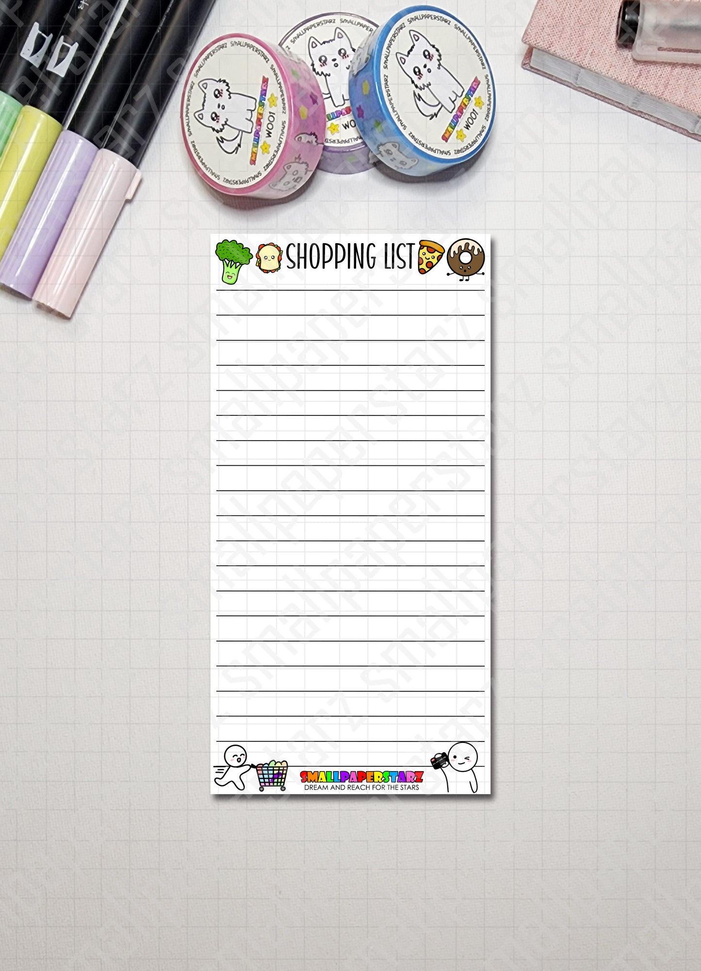 NP020 - Grocery / Shopping List 3x6in Memo Notepads (25 sheets)