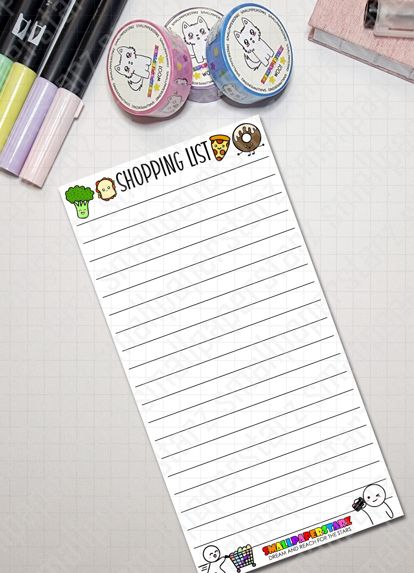 NP020 - Grocery / Shopping List 3x6in Memo Notepads (25 sheets)