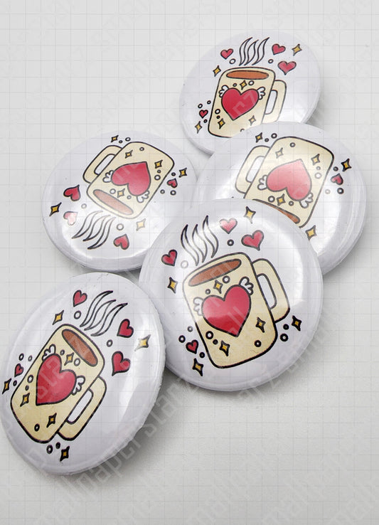 L004 - Magical Coffee / Tea / Drink Pinback Button / Badge